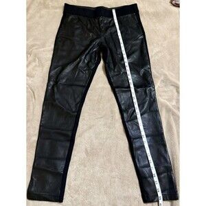 Joe Fresh Size XL faux front leather pants pleather Skinny Pant Black Ankle